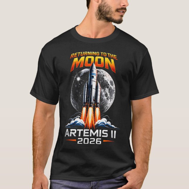Artemis 2 Astronaut Månlandning T Shirt (Framsida)