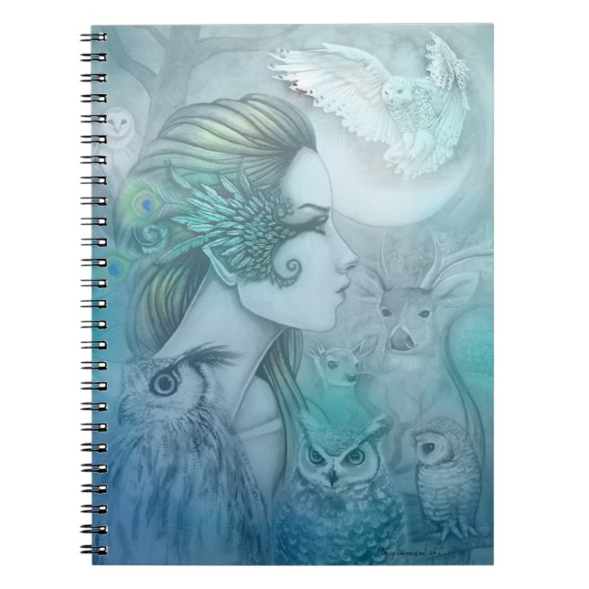 Artemis andar Geist Gudinnan Diana Fantasykonst Anteckningsbok (Framsidan)