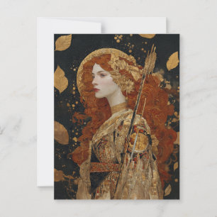 Artemis: Art Nouveau-jägerskan på hösten Vykort