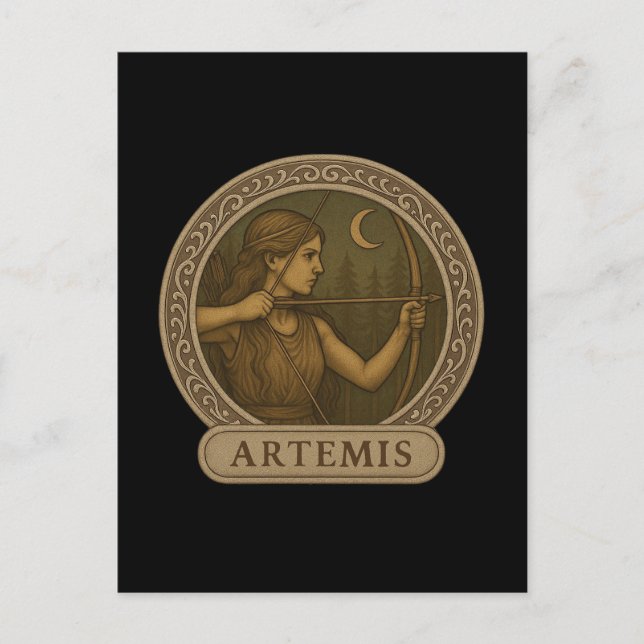 Artemis Goddess Hunt Postcard Vykort (Framsida)