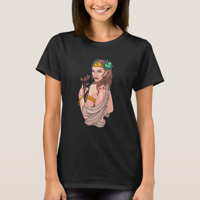 Artemis Greek Goddess Ancient Greek Mythology Myth T Shirt (Framsida)