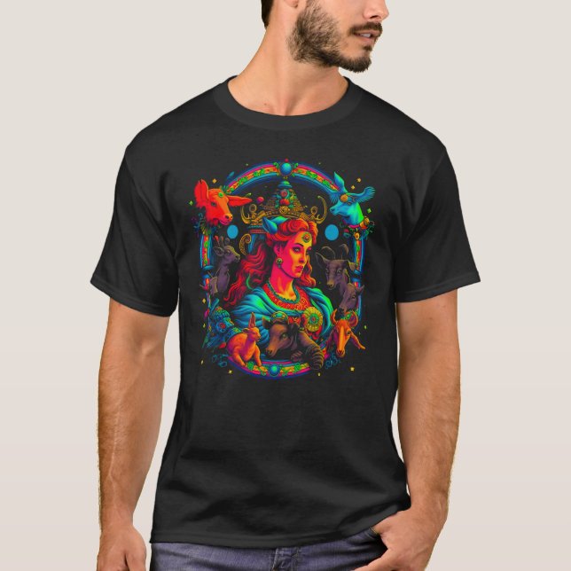 Artemis Greek Mythology Goddess of Animals T Shirt (Framsida)