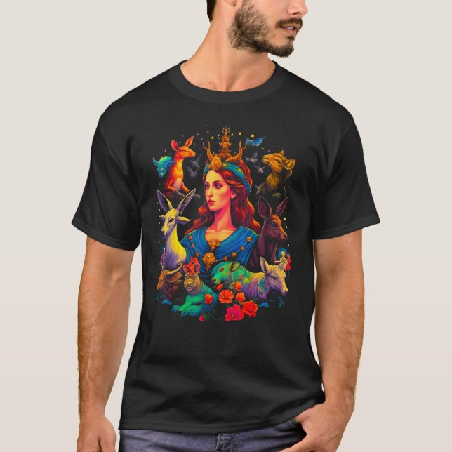 Artemis Greek Mythology Goddess T Shirt (Framsida)
