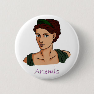 Artemis - Grekiska guddess Badge Knapp