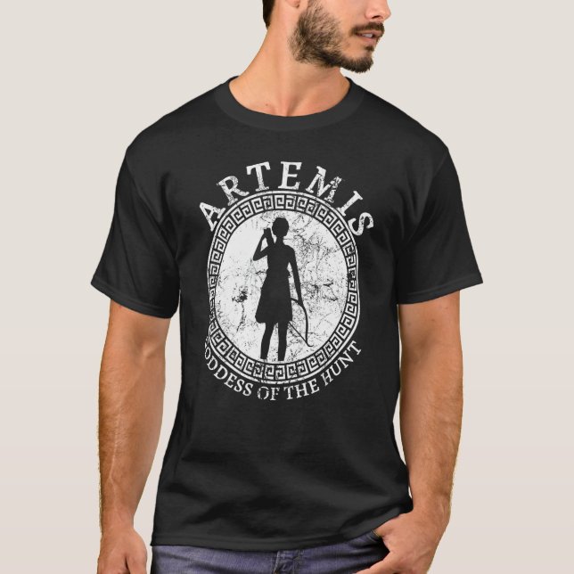 Artemis Grekiska gudinna från Hunt Ancient Greece T Shirt (Framsida)