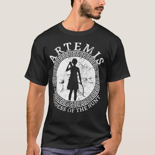 Artemis Grekiska gudinna från Hunt Ancient Greece T Shirt (Framsida)