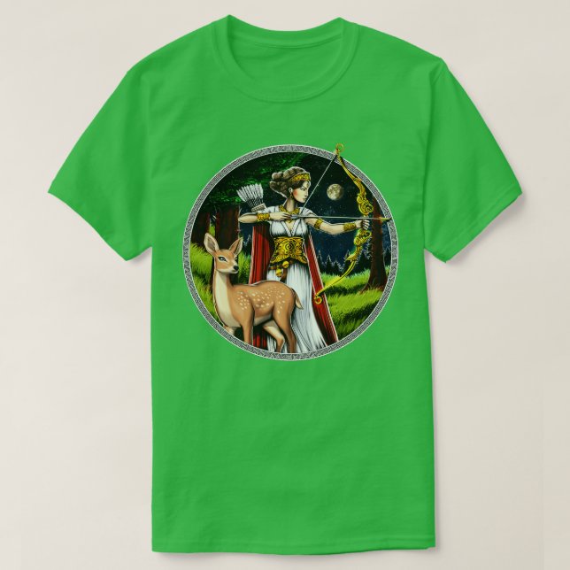 Artemis Grekiska Hunter Goddess T Shirt (Design framsida)