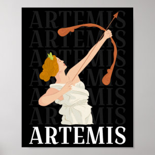 Artemis guddess jakt och den Måne grekiska myten Poster
