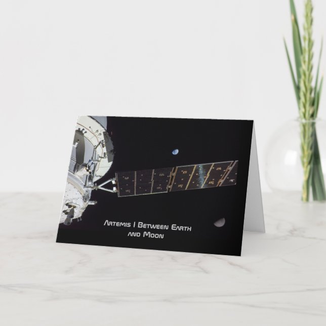 Artemis I mellan jord och Måne Kort (Framsida)