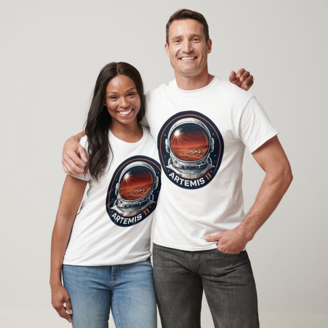 Artemis II Astronaut Uppdragslapp T-Shirt - Mars  (Unisex)