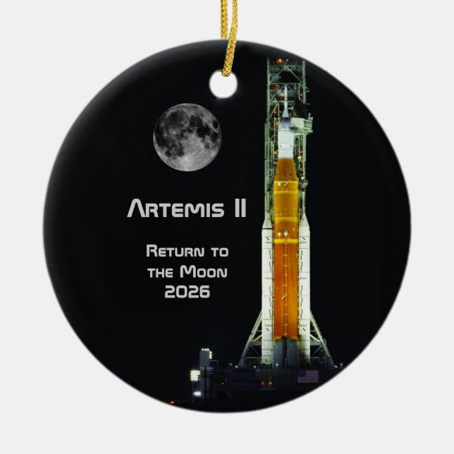 Artemis II månuppdrag Julgransprydnad Keramik (Framsidan)