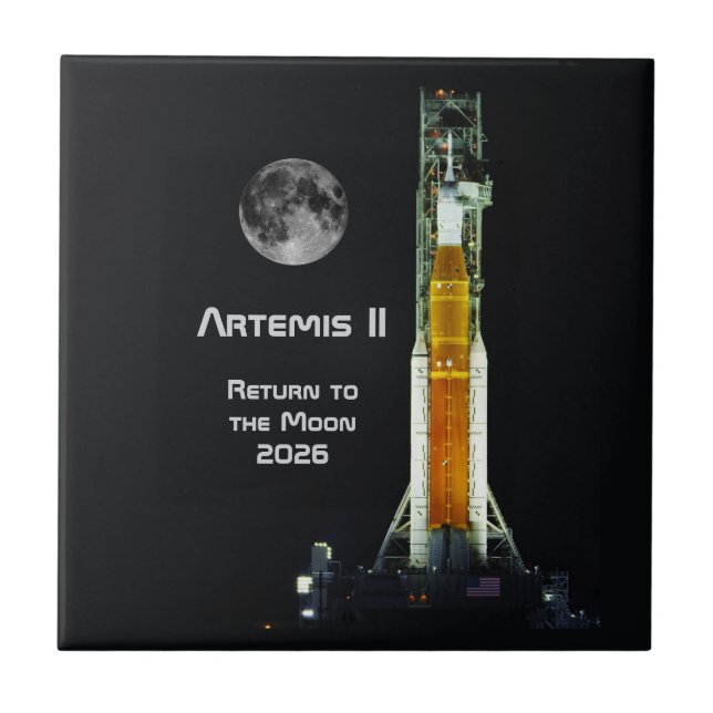 Artemis II månuppdrag Kakelplatta (Framsidan)