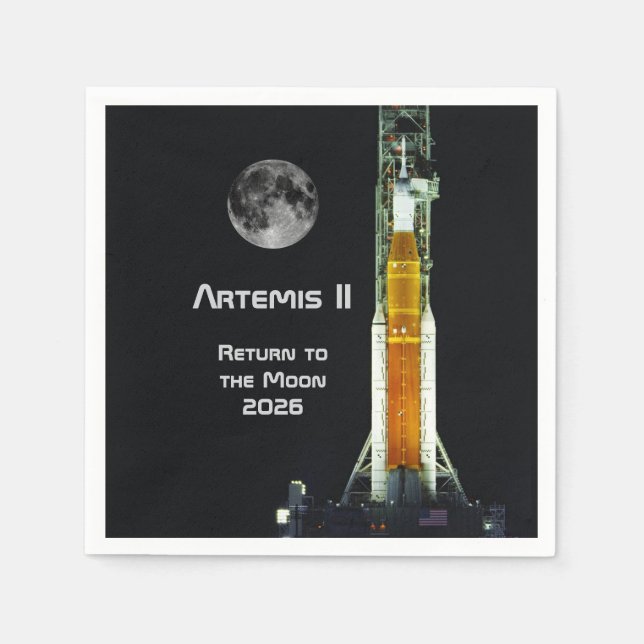 Artemis II månuppdrag Pappersservett (Framsidan)