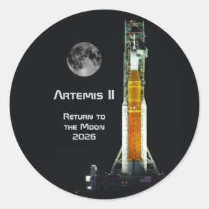 Artemis II månuppdrag Runt Klistermärke