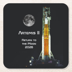 Artemis II månuppdrag Underlägg Papper Kvadrat