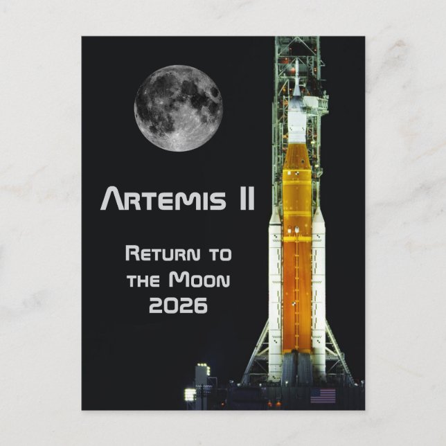 Artemis II månuppdrag Vykort (Framsida)