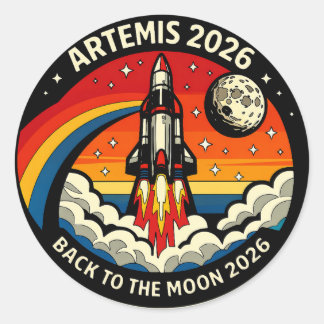 Artemis II Moon Mission 2026 Poster | NASA Rocket  Runt Klistermärke