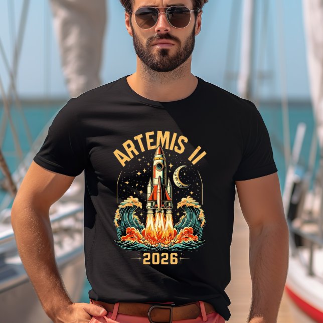 Artemis II NASA Moon Mission Rocket T-Shirt blir (Skapare uppladdad)