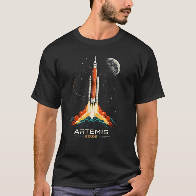 Artemis II rymdraketuppskjutningsuppdrag T Shirt (Framsida)