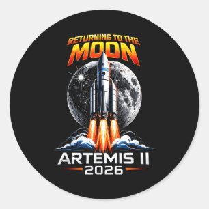 Artemis ii tillbaka till månen 2026 present för mä runt klistermärke