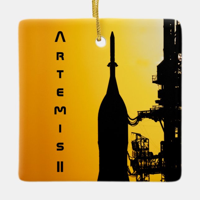 Artemis II to Launch Pad Julgransprydnad Keramik (Framsida)