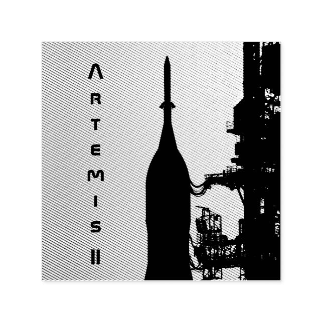 Artemis II to Launch Pad Självfärgande Stämpel (Design)
