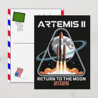 Artemis II-uppskjutning till månen 2026 Helg Vykort