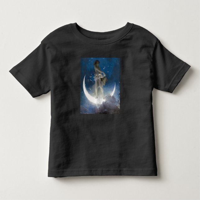 Artemis Moon Goddess Scattering Night Stars T Shirt (Framsida)