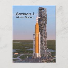 Artemis One Måne Rocket på Pad Vykort