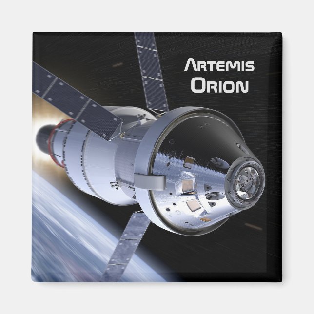 Artemis Orion SLS Måne Uppdrag Magnet (Framsidan)
