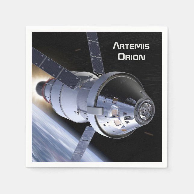 Artemis Orion SLS Måne Uppdrag Pappersservett (Framsidan)