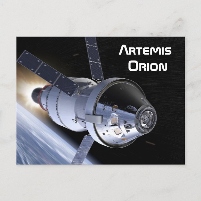 Artemis Orion SLS Måne Uppdrag Vykort (Framsida)