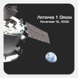 Artemis Orion Spacecraft Blue Marble Fyrkantigt Klistermärke