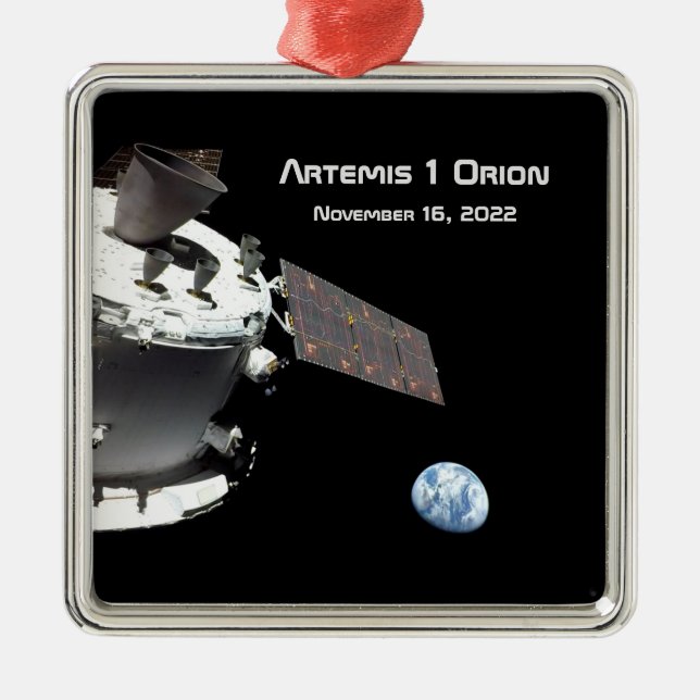 Artemis Orion Spacecraft Blue Marble Julgransprydnad Metall (Framsidan)