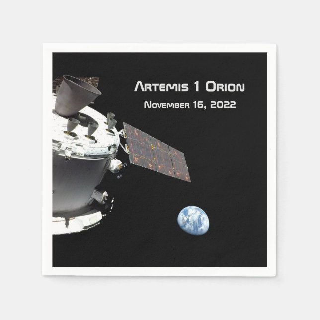 Artemis Orion Spacecraft Blue Marble Pappersservett (Framsidan)