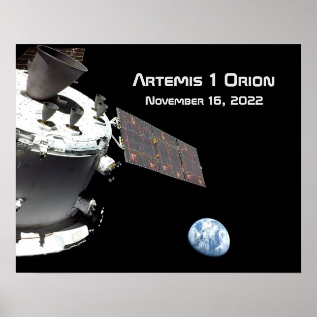 Artemis Orion Spacecraft Blue Marble Poster (Framsidan)