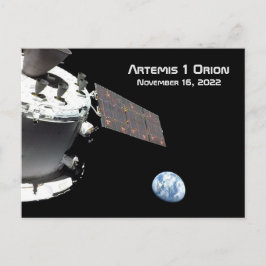 Artemis Orion Spacecraft Blue Marble Vykort