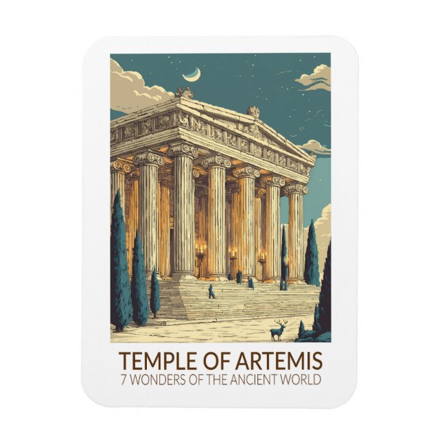 Artemis tempel Sju världsunder Konst Magnet (Vertikal)