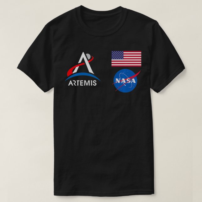 Artemis Uppdrag 1 One Astronaut Patch Front och Ba T Shirt (Design framsida)