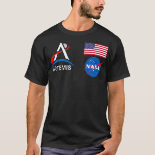 Artemis Uppdrag 1 One Astronaut Patch Front och Ba T Shirt