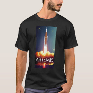 Artemis uppskjutning SLS månraket omloppsbana rymd T Shirt