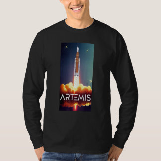 Artemis uppskjutning SLS månraket omloppsbana rymd T Shirt