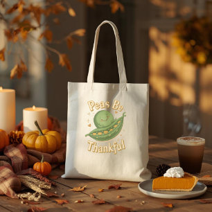 Ärter är tacksamma - Cute Thanksgiving Pea Food Pu Tygkasse