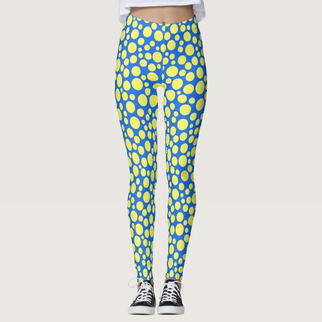 ärter av gult på himlar blå bakgrund leggings (Framsida)