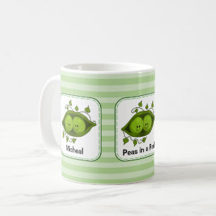 Ärter I En Bälg med Gröna Ränder Personlig Kaffemugg