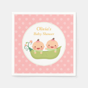 Ärter i en balja tvillingflickor baby shower tillb pappersservett