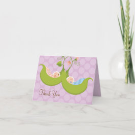 Ärter i en Pod Boy Girl Twin Baby Shower Tack