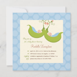 Ärter i en Pod Boy Twillingars Baby Shower-inbjuda Inbjudningar