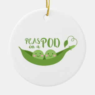 Ärter i en Pod Julgransprydnad Keramik