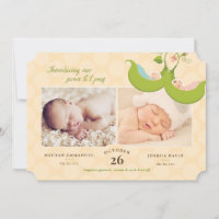 Ärter i en Pod Twillingar 2 Bilder Birth Notice
